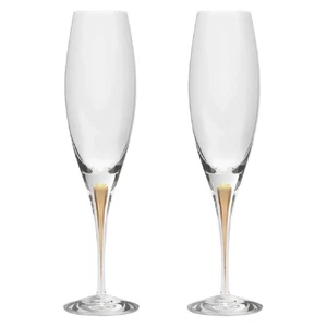 Orrefors Intermezzo Gold Crystal Flute Champagne Glass (Set of Two) - Picture 1 of 6