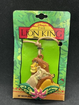 Vintage Disney The Lion King Enamel Pendant Necklace NOS Simba & Nala - Image 1 of 4