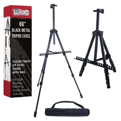 U.S. ART SUPPLY 66" Aluminum Tripod Adjustable Artist Field and Display Easel Stand, Tabletop