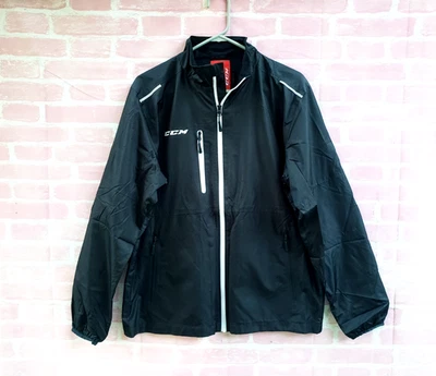 🔥 CCM Hockey Full Zip Black Player Travel Windbreaker Jacket Men's Medium M - Image 1 of 4