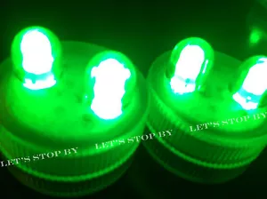 60 GREEN SUPER Bright Dual LED Submersible Light Wedding Feather Floral Tea Vase - Picture 1 of 3