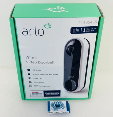 Arlo AVD1001-1CCNAS Video Doorbell - Black, NEW - Image 1 of 4