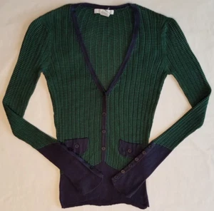 CHAROLOTTE RUSSE Women's Fited Green Long Sleeve Pullover V-Neck Sweater Small - Picture 1 of 12