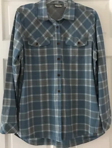 LLBean Women’s light Blue plaid Long sleeve Button Down vented Shirt Med - Picture 1 of 4