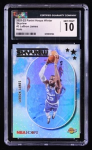 LA Lakers 🐐 LeBron James🐐 2021-22 Hoops Skyview Winter Holo #3 Card [CGC 10] - Picture 1 of 2