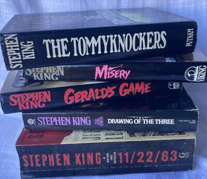☀STEPHEN KING 5 Book Lot Misery Tommyknockers Gerald’s Game 11/23/63 Drawing Of - Picture 1 of 12