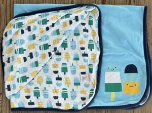 Gymboree 2018 Popsicle Ice Cream Blue Reversible Receiving Baby Security Blanket - Picture 1 of 7