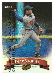 1998 Topps Finest Refractor #114 Omar Vizquel Cleveland Indians BV$8 - Picture 1 of 1