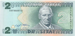 Lithuania / Litauen - 2 Litai 1993 UNC - Pick 54 - Picture 1 of 2