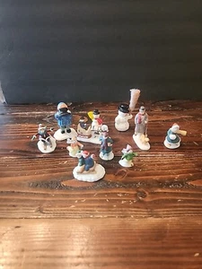 Lot of 11 Misc. Mini Christmas Figurine Some Department 56. Some Lemax - Picture 1 of 13