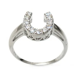 925 Sterlingsilber Glückshufeisen CZ Ring - Bild 1 von 2