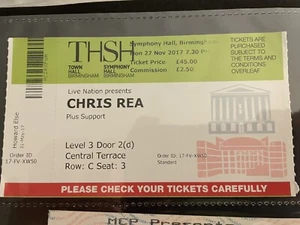Chris Rea Ticket 2017 - Foto 1 di 1
