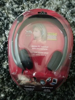 Cyber Acoustics AC-840 USB Mono Headset Internet Communication & Boom Mic - NEW - Image 1 of 2