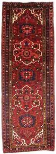 3'6X10 ft Vintage Heriz Runner Rug Red Floral Farmhouse Kitchen Decor Carpet - Picture 1 of 20