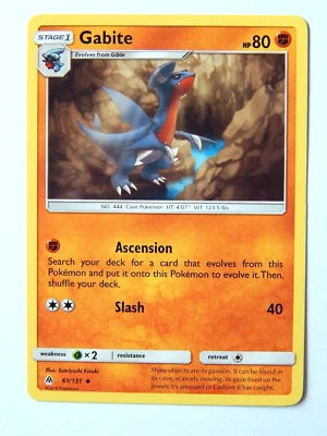 Gabite 61/131 NM Pokemon TCG Card Forbidden Light 2018 ENG Fighting Uncommon - Image 1 of 2