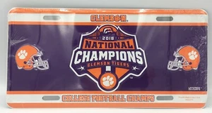 CLEMSON TIGERS 2018 NATIONAL CHAMPIONS CAR TRUCK TAG LICENSE PLATE FOOTBALL SIGN - Picture 1 of 5