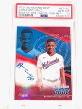 2021 Bowman's Best Red Refractor Autograph 6/10 Best of 2021 Armando Cruz PSA 10
