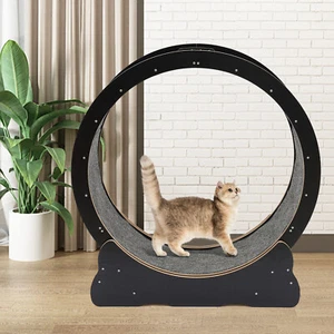 Cat Exercise Wheel Large Cat Running Wheel Cat Toys Indoor Cat Treadmill w/ Mat - Picture 1 of 24