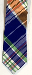 Corbata ajustada Penguin by Munsingwear Pastel Cuadros Madras Seda Algodón Preppy - Imagen 1 de 7