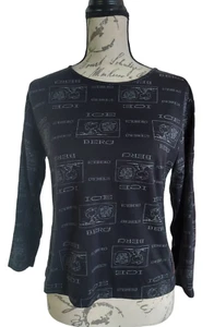 ICEBERG Women's Black Snoopy Pullover Shirt Shirt Size Large Made In Italy - Picture 1 of 9