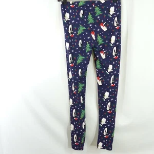 Just One Girls Holiday Christmas Tree Leggings Penguins L (14/16) - Picture 1 of 5