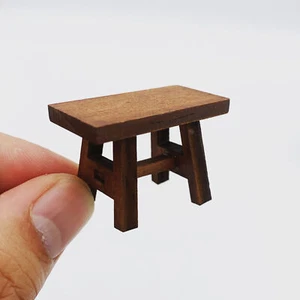 3PC Dolls House Miniatures 1:12 Wooden Furniture Retro Mini Stool Accessories - Picture 1 of 5