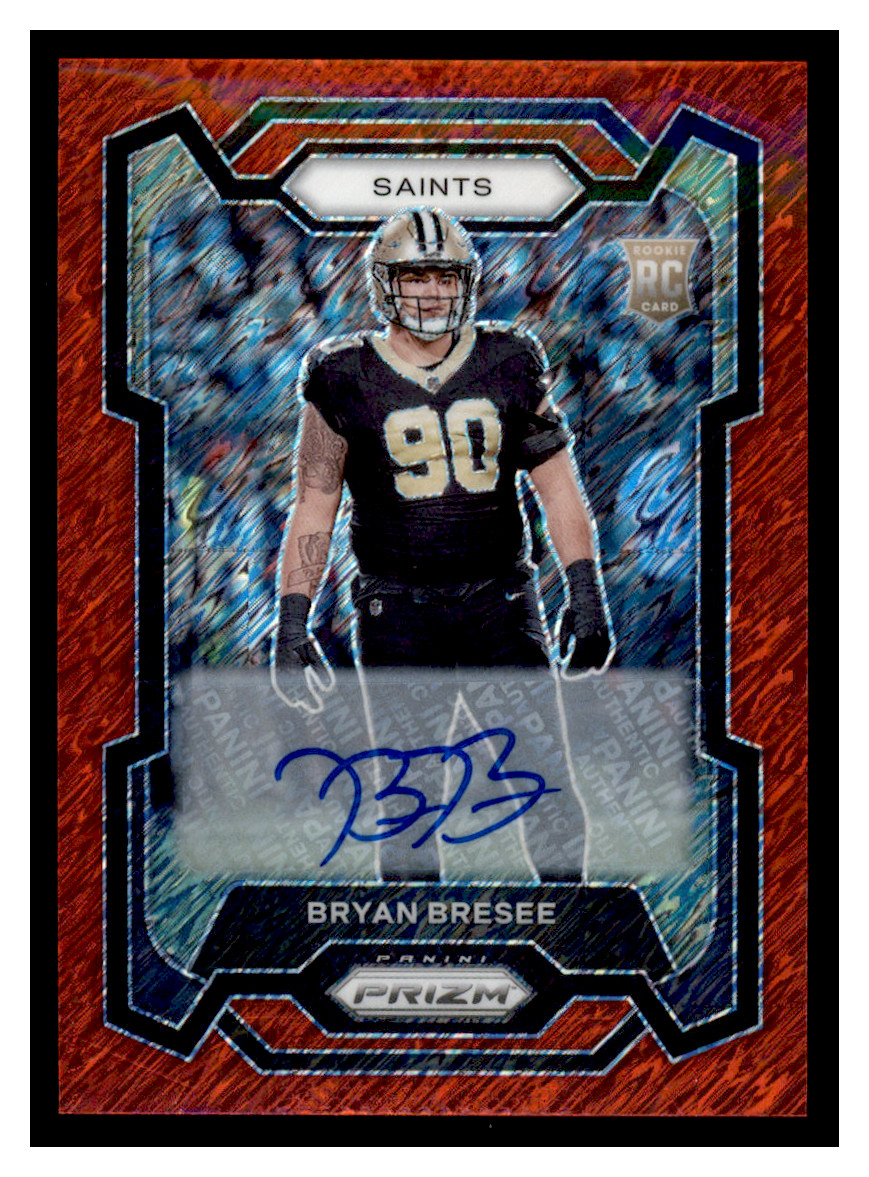 2023 Panini Prizm Red Shimmer Auto Bryan Bresee New Orleans Saints 03/35 #372