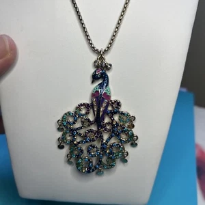 Betsey Johnson "Moroccan Adventure" PFAU Halskette 20 Zoll - Bild 1 von 12