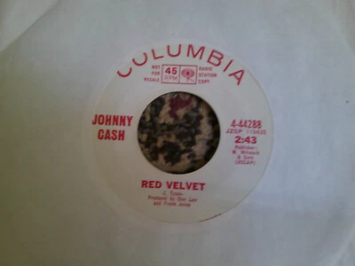 PROMO COLUMBIA 45 RECORD/johnny cash/red velvet/the wind changes/ EX - Image 1 of 2