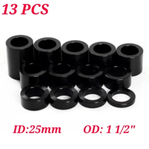 13 pcs Aluminum Wheel Axle Spacer Kit ID 25mm OD 1 1/2" for Harley Touring Dyna - Picture 1 of 5