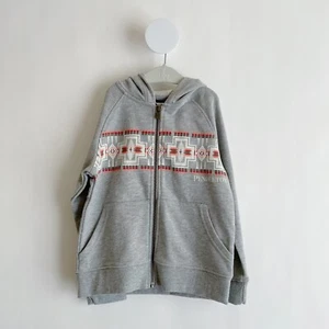 Pendleton Aztec Western Graphic Print Gray Zip Up Hooded Jacket Kids Sz 5/6 - Picture 1 of 4