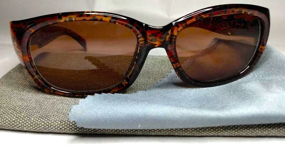 ÓCULOS DE SOL OVAL ESCADA F004 LEOPARDO MARROM DOURADO 55/17/120 VINTAGE FRANÇA - Imagem 1 de 4