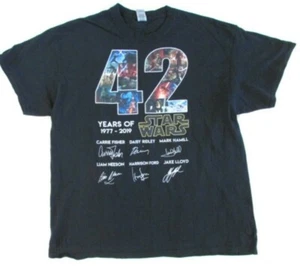 42 Years of Star Wars 1977-2019 Signature T-Shirt XL - Picture 1 of 5