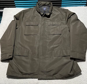 Vintage Gap Chore Barn Coat Mens 2XL Brown Zip Out Hood Quilted Liner Full Zip - Picture 1 of 13
