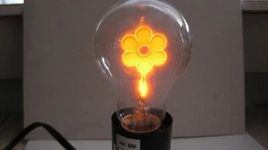 Vintage Aerolux Style Neon Glowlamp Light Bulb Orange Flower - Picture 1 of 2