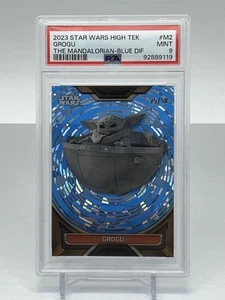 2023 Topps Star Wars High Tek M2 Grogu The Mandalorian Blue /50 PSA 9 Mint - Picture 1 of 2