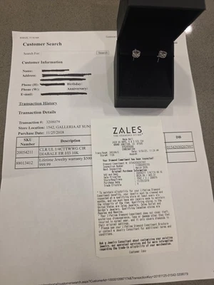 Zales 10K White Gold 1/4 Ct Diamond Halo Stud Earrings - Image 1 of 4