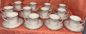 SET of 12 Vintage Noritake Rothschild Ivory China 7293 Tea Cup & Saucer - New - Picture 1 of 4