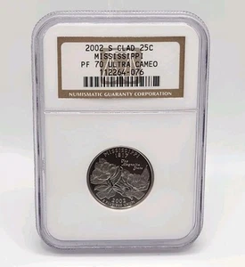 2002-S Clad 25C Mississippi State Quarter NGC PF 70 Ultra Cameo - FREE SHIPPING - Picture 1 of 6