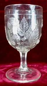 EAPG Goblet Naturalistic Blackberry Clear Glass Nice Antique #89 - Picture 1 of 8
