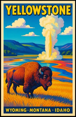 Póster del Parque Nacional de Yellowstone Foto 1 de 4