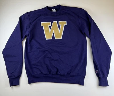 Washington Huskies 毛衣男式中号 NCAA 足球圆领冠军 UW — 第 1/4 张图片