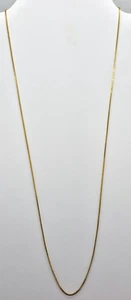 Vintage 14K Yellow Gold Marked Necklace Box Chain 24" Lady's Abstract Modernist - Picture 1 of 4