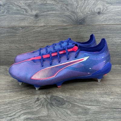 PUMA Ultra Match LL Soft Ground SG 足球鞋 10 码男式紫色粉红色 107883 — 第 1/4 张图片