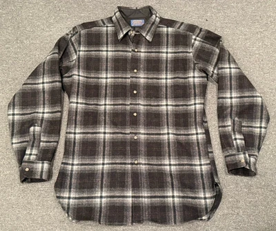Vintage Pendleton Shadow Plaid Board Shirt Sz M 100% Wool Made USA - Image 1 of 4