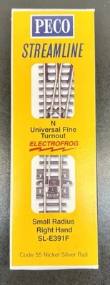 PECO Streamline SL-E391F Electrofrog N Scale Code 55 - Small Radius Right Hand - Image 1 of 4