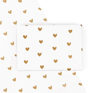4 Sheets Gold Heart Wrapping Paper for Gifts - 50 x 70cm - Picture 1 of 7