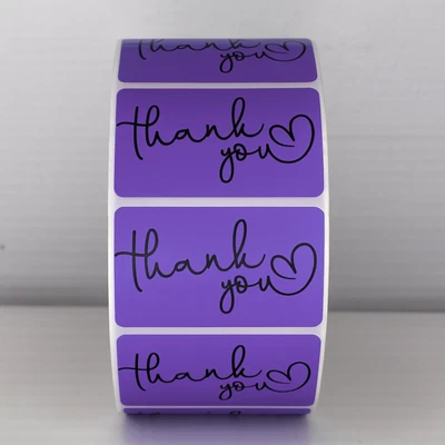 STICKERAFT 50-Pack Thank You Stickers Labels for Small Business Packaging Mailer Seals