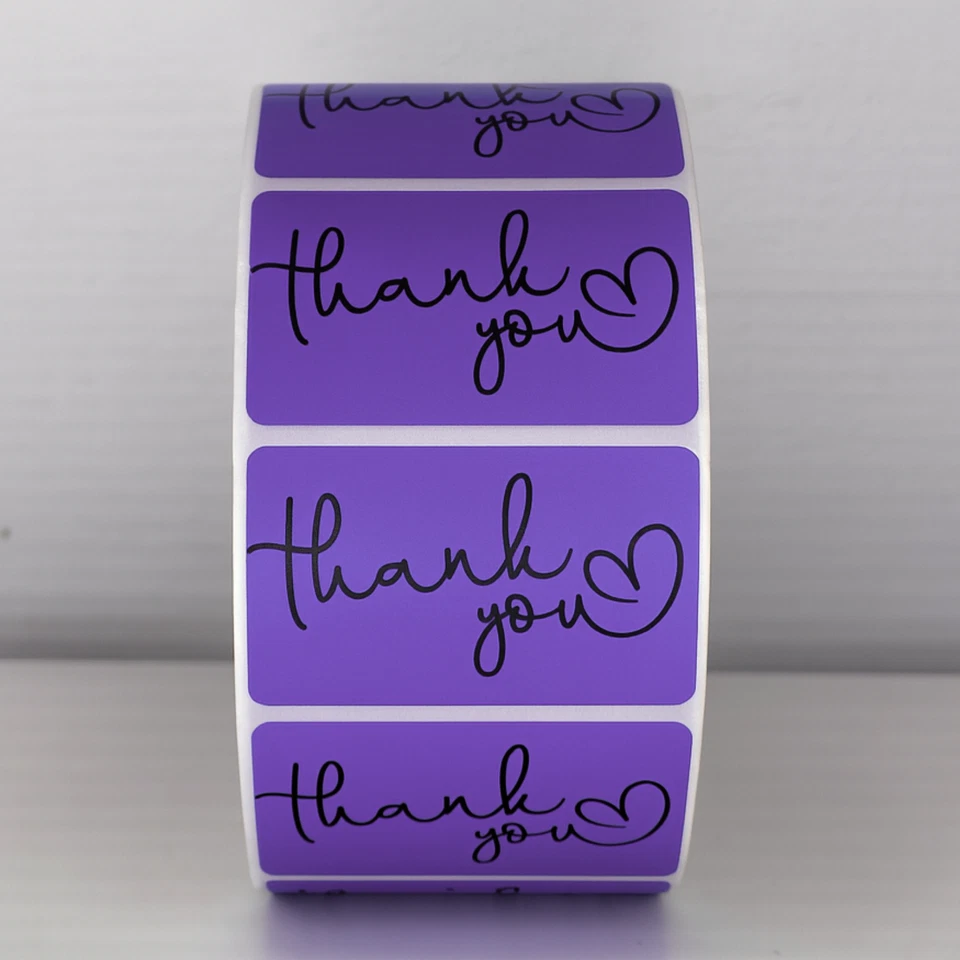 STICKERAFT 50-Pack Thank You Stickers Labels for Small Business Packaging Mailer Seals