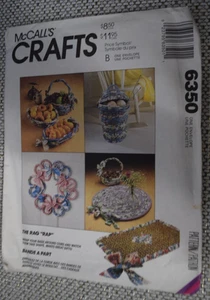 McCall's 6350 Handwerk Wickel & Krawatte Lappen Geschenke Kranz Körbe Matten ungeschnitten - Bild 1 von 2